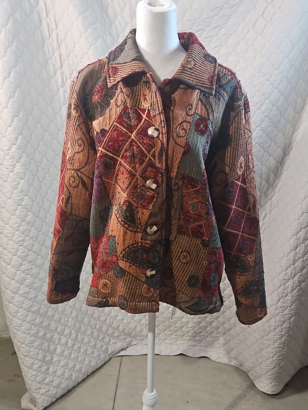 Barn Fly Vintage Patchwork Button Down Jacket